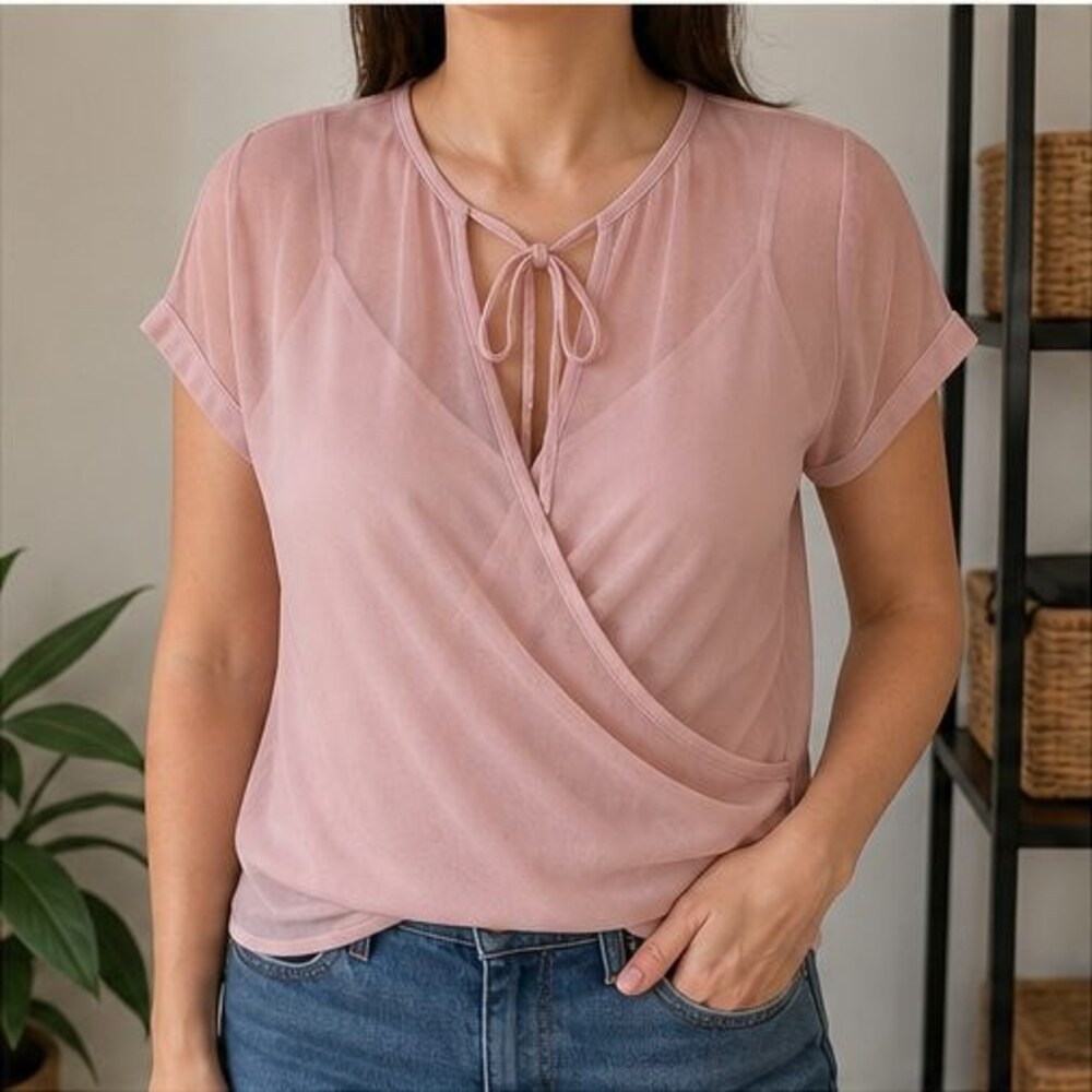 Blush Ruffle Blouse - Picture 2 of 6